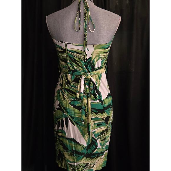 NWT $368 Milly of New York Palm Leaf Pattern Print Halter Dress, Size Small - Picture 5 of 8